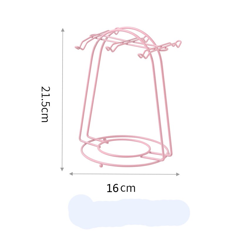 Étagère de rangement pour tasses de café et plats style européen, étagère suspendue noire, en fer, avec fleurs et tasses de thé: pink(Hold 6 cups)
