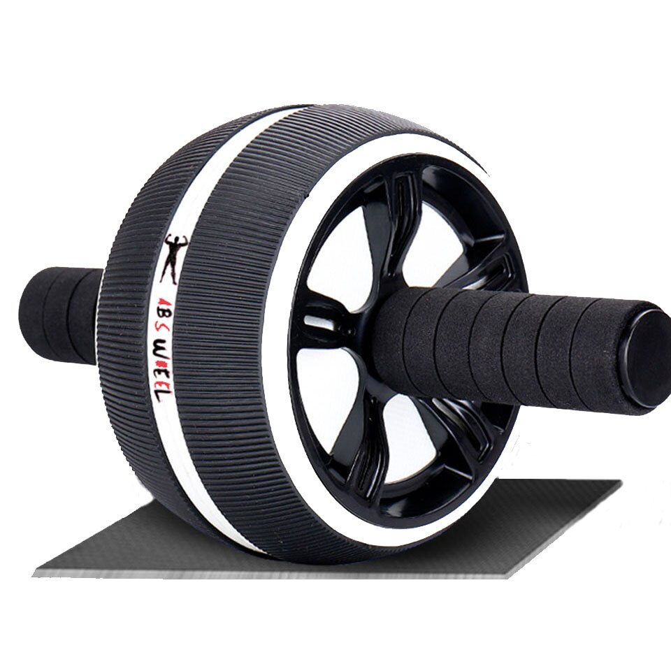 Hjulrulle med matta inget oljud 2 in 1 ab rulle&amp;hopprep muskel träning buken fitness träningsutrustning ab roller: Svart a