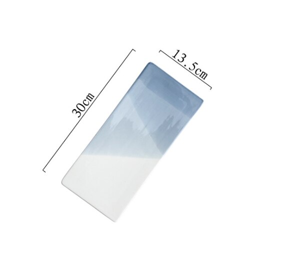 Ceramic Platter Storage Tray Sushi plate Rectangle Shape Candy Trinket Jewelry Fruit Serving Tray Restaurant Desert Tableware: 003