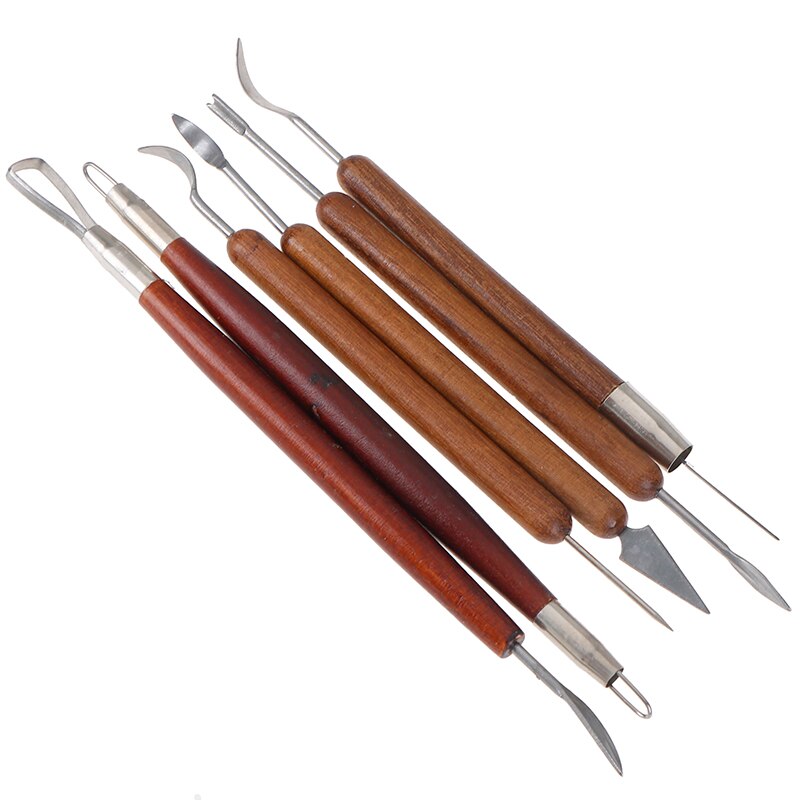 6 Stks/set Aardewerk Keramiek Gereedschap Polymeer Klei Modeling Tools Wax Carving Beeldhouwen Tool