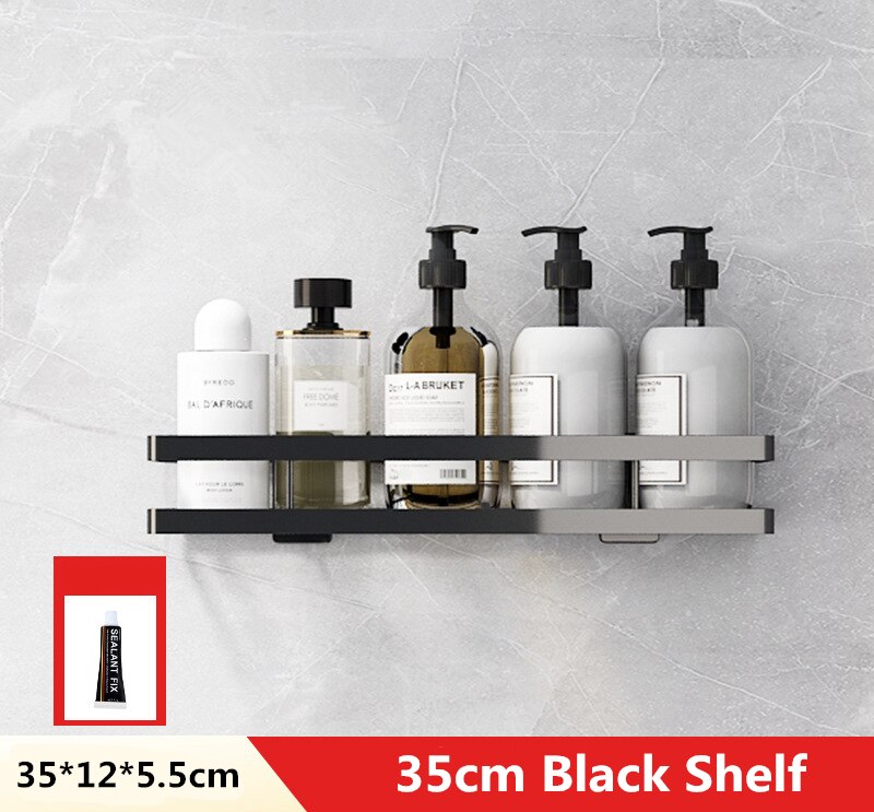 Mensola per bagno senza chiodi bagno doccia shampoo sapone mensole cosmetiche cucina mensola angolare accessori per il bagno 20-50cm: 35cm