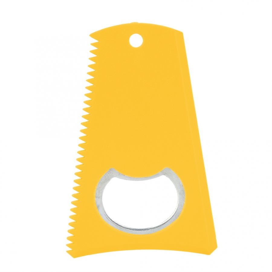 Surfboard Wax Comb Surf Board Longboard Wax Remover Surfing Accessories Wax Cleaning Tool with keychain Hole for Water Sports: Yellow
