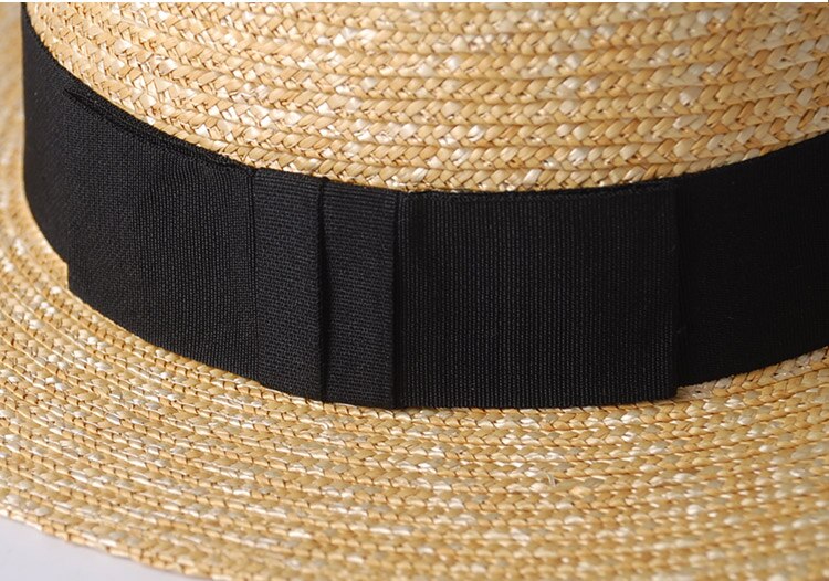 Sun Hat 100% Wheat Straw Summer Women Wide Brim Boater Beach Sun hat