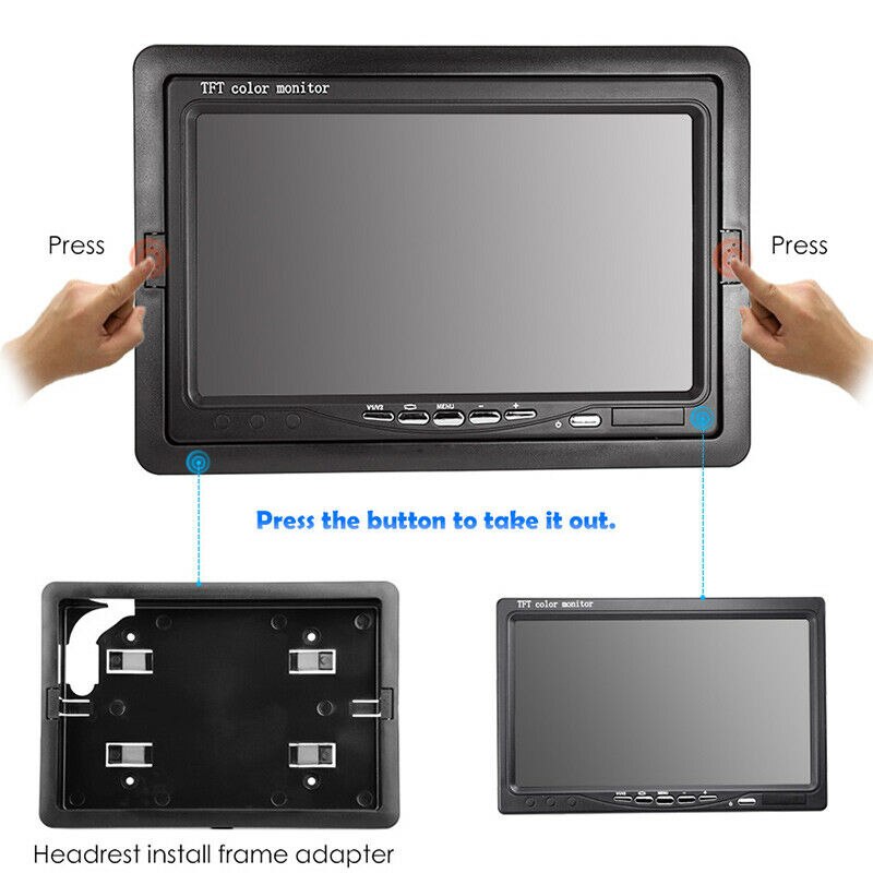 12 V-24 V 7 pulgadas TFT LCD Color HD Monitor para coche CCTV retrovisor cámara de respaldo