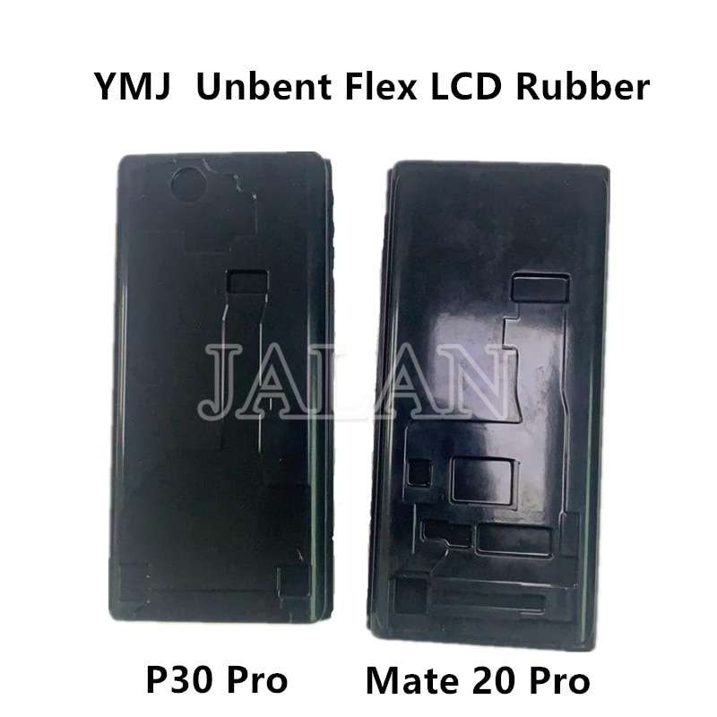 Ymj lcd ubøjet flex gummi til huawei  p30 pro/mate 20 pro display touch screen glaslaminering til kant lcd reparationsform