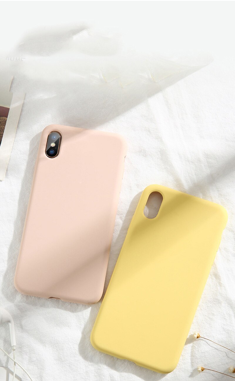 Caso macio da cor dos doces do silicone para o iphone 11 pro xs max xr x 10 8 7 6 5 s 5S 5se 6s mais 7 mais 8 mais 6 mais capa traseira do telefone celular
