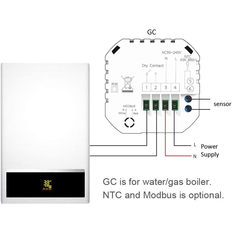 Wifi Slimme Thermostaat Met Presssn Kleur Display Draadloze Programmeerbare Thermostaat Controller Voor Home Office