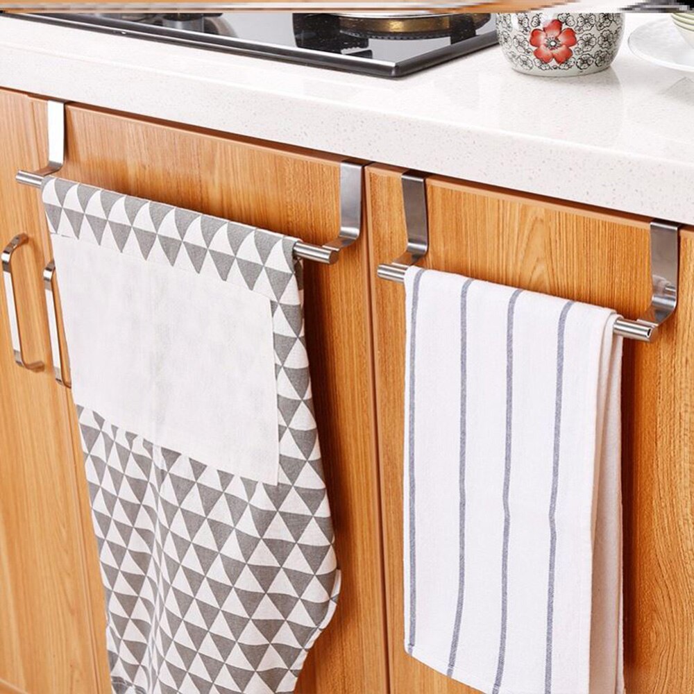 Towel Racks Over Kitchen Cabinet Door Towel Bar Hanging Holder Bathroom Shelf Rack Home Organizer Long Wall Hook