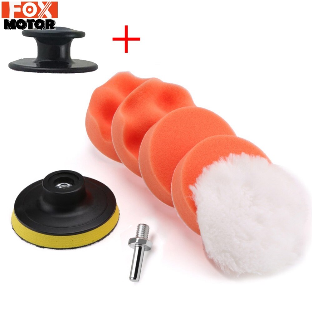 Kit de tampon de polissage 8 pièces ensemble de tampon de polissage manuel poignée de pince de mousse de cirage de 4 pouces kit de correction de peinture de forage