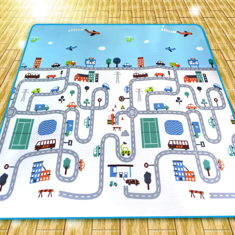 Enkelzijdige baby kruipmat stad stedelijk spel kinderkleed 2*1.8m #39 tapijt waterdichte gym speelmat schuim zachte vloer speelgoed