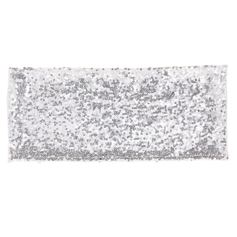 1 stk 34 x 15cm glitrende sølv guld pailletter stol sash bore krave spænde gør det selv bryllup banket hotel fest lycra stol bånd levering: Paillet sølv
