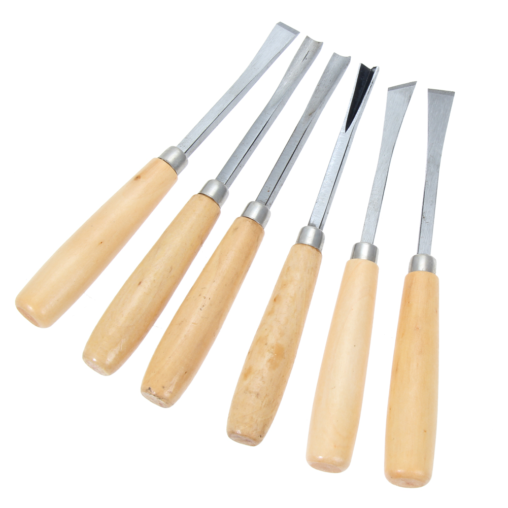 6Pcs Carving Chisel Set DIY Manual Gouge Carve Blade Sculpture Woodwork Craft Cutter Tool for Woodworker Carpenter