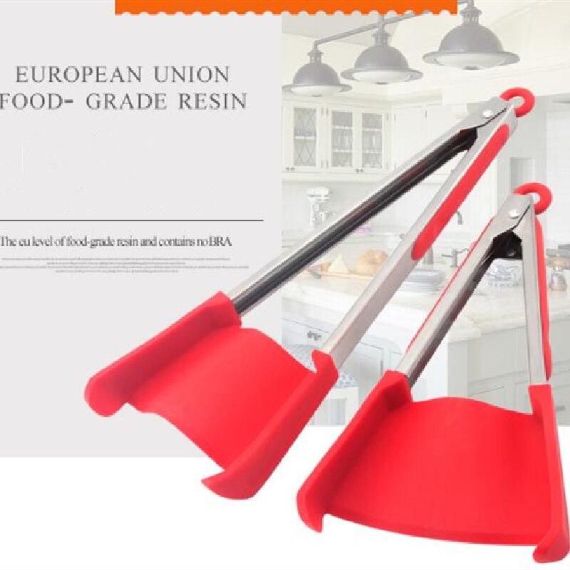 Novità spatola e pinze da cucina intelligenti 2 in 1 pinza da cucina in silicone antiaderente resistente al calore con telaio in acciaio inossidabile