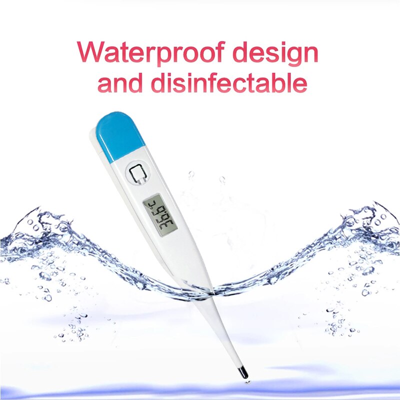 Thermomètre numérique Oral pour fièvre, étanche, pour adultes et enfants, alerte de fièvre, rappel de mémoire, écran LCD