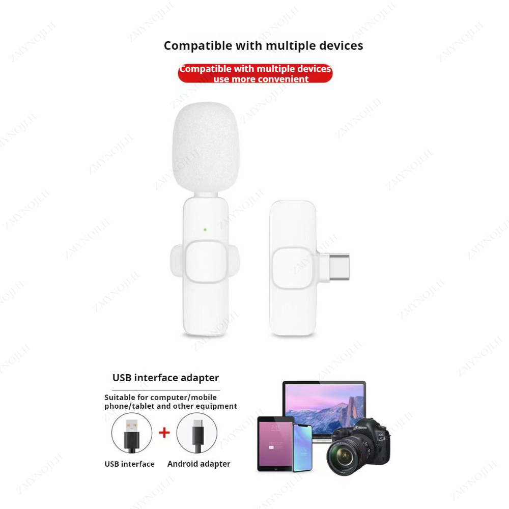 Nowy bezprzewodowy mikrofon krawatowy Przenośny mini mikrofon do nagrywania audio i wideo dla iPhone'a Android PC Camera Telefon do gier na żywo