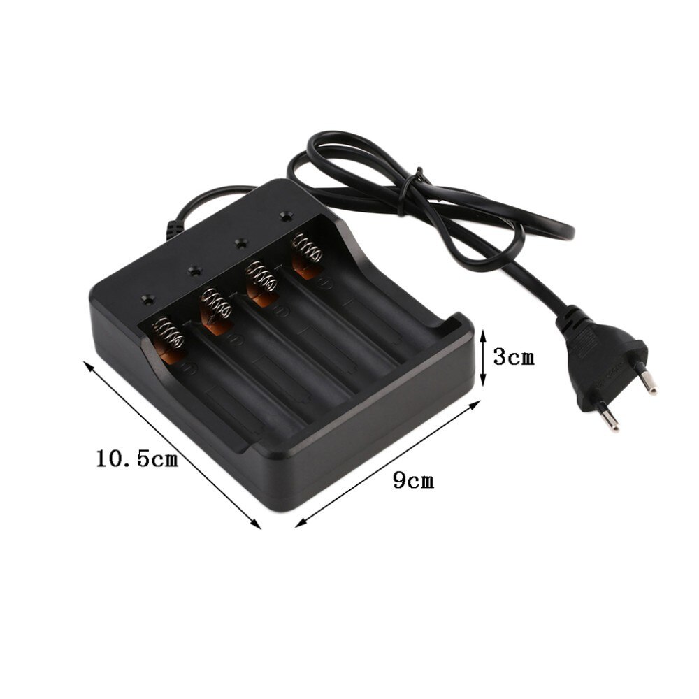 Chargeur de batterie 18650 prise US/EU 4 emplacements intelligents avec protection contre les courts-circuits pour batterie rechargeable lithium-ion 4*18650