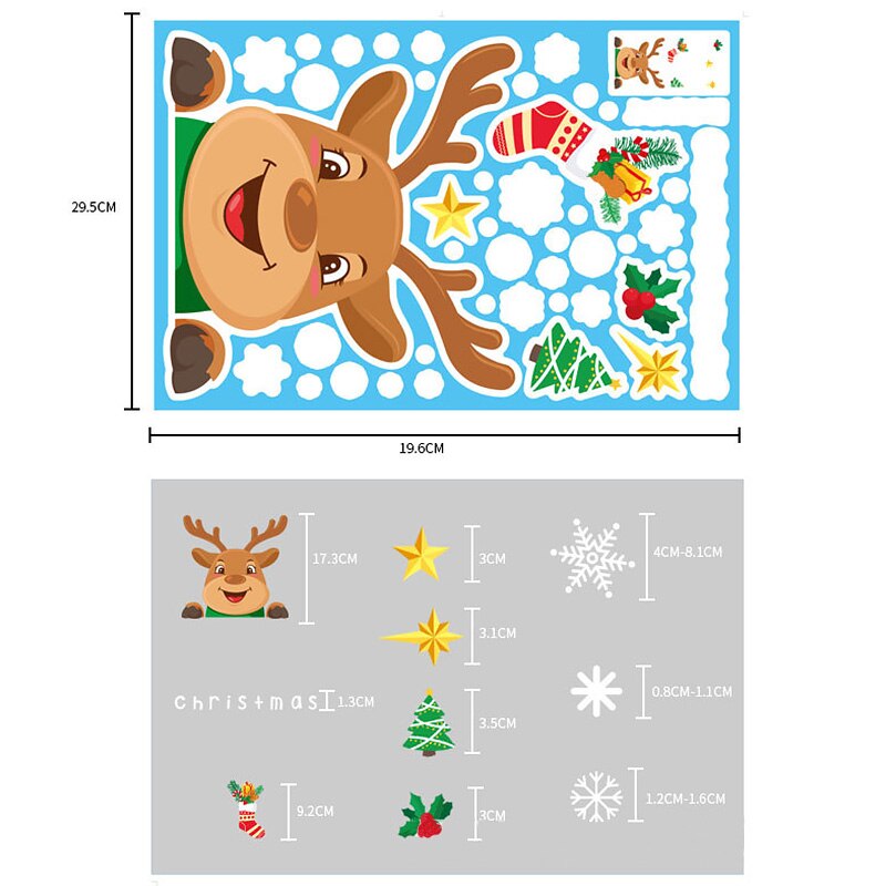 Christmas Wall Stickers Double-sided Static Window Glass Stickers Christmas PVC Self-Adhesive Wall Stickers Xmas Decoration: 08