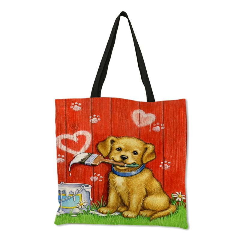 Nette golden Retriever Druck Tote Tasche Für Frauen wiederverwendbar Große Kapazität einkaufstaschen Dame Tote lässig Schulter Taschen
