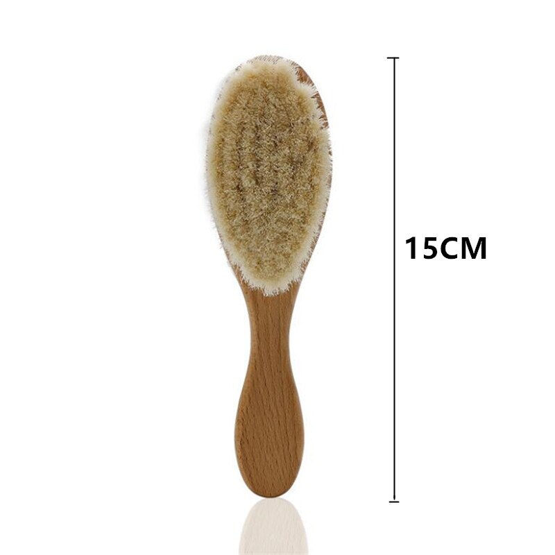 Cepillo de lana Natural para el cuidado del bebé, cepillo para bebé recién nacido, cepillo para el cabello infantil, masajeador de cabeza
