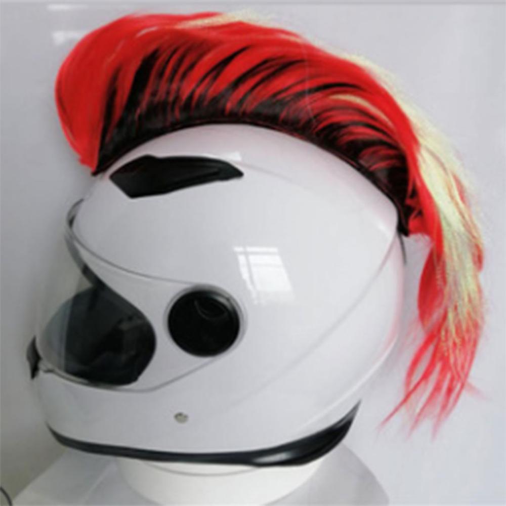 DIY Motorcycle Helmet Mohawk Hair Wig Cool Adhesive Helmet Hair For Cosplay Decoration Motorbike Helmet Accessaries 8 styles
