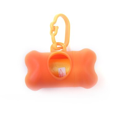Draagbare Bone Hond Vuilnisbak Garbage Clean Dispenser Doos Hond Afval Kak Bag Outdoor Walk Hond Opruimen Tas Huisdier Accessoires Benodigdheden: Oranje