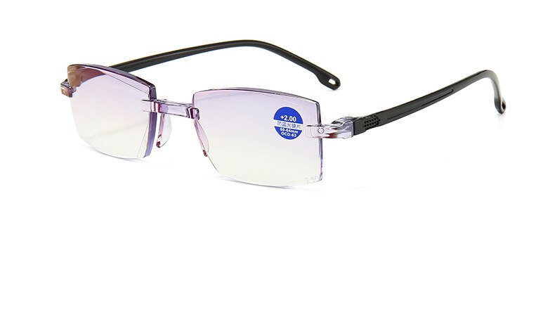 Bifocal Farsighted Anti Blue Light Reading Eyeglasses Magnification Eyewear Presbyopic Glasses Diopter Dimond Cutting+1.0To+4.0: 2.5 / Black