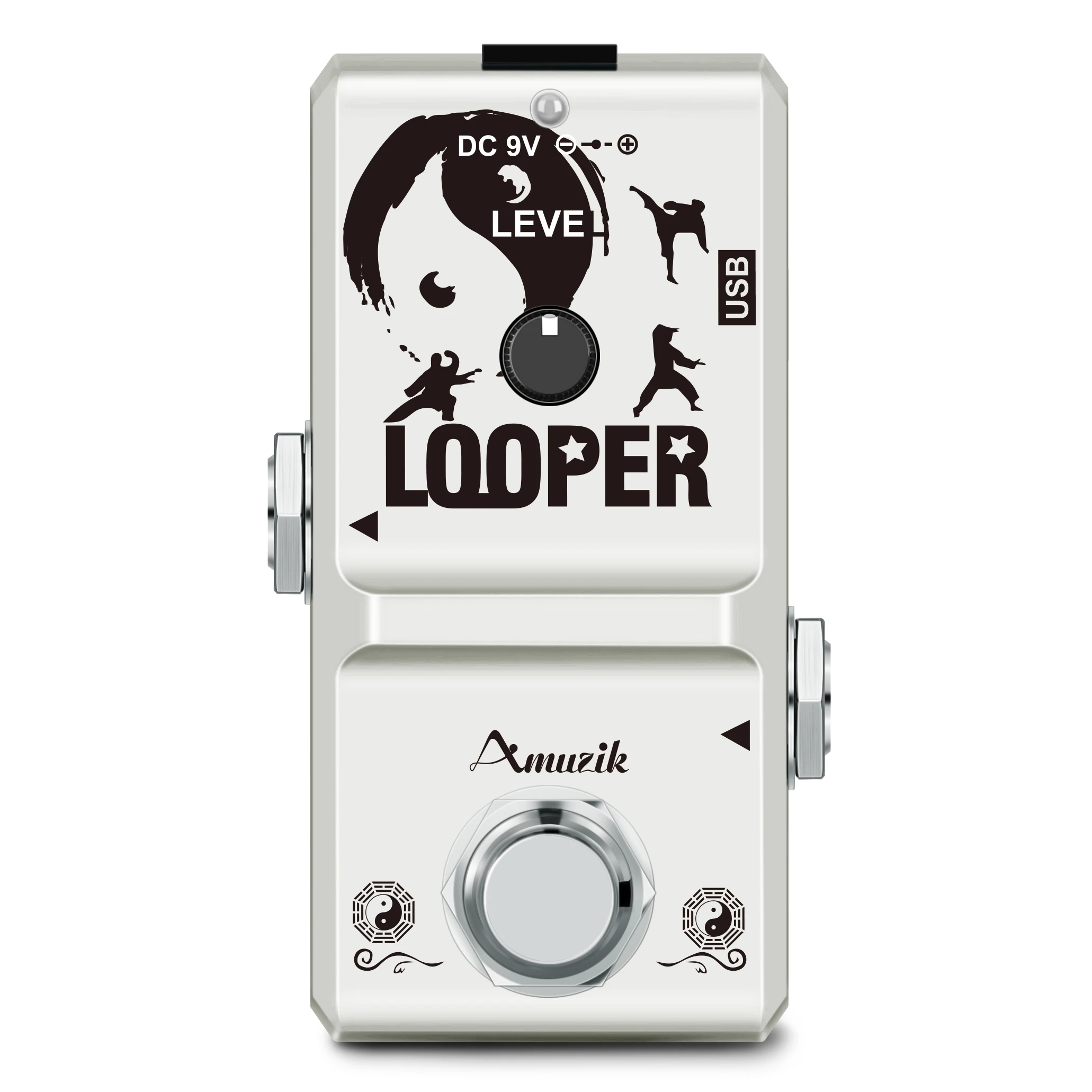 Rowin-Mini Loop Station Pedal Looper Effect Pedals for Electric Guitar, 10 Min Recording, Unlimited Overdub, 3 Modes: black