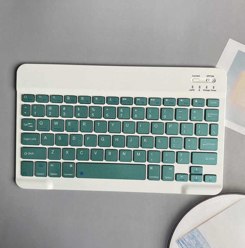 EAOR 80-key Mini Bluetooth Keyboard for iPad Tablet Rechargeable Slim Wireless Keyboard for Android iOS Windows Samsung Huawei: Dark Green-10 inch