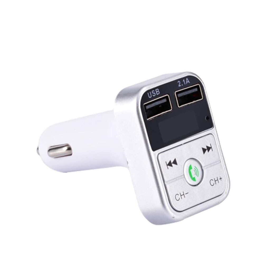 Handsfree Universal Car Audio Modulator Wireless Handsfree Fm Transmitter Lcd Mp3 Player USB Car Charger: silver