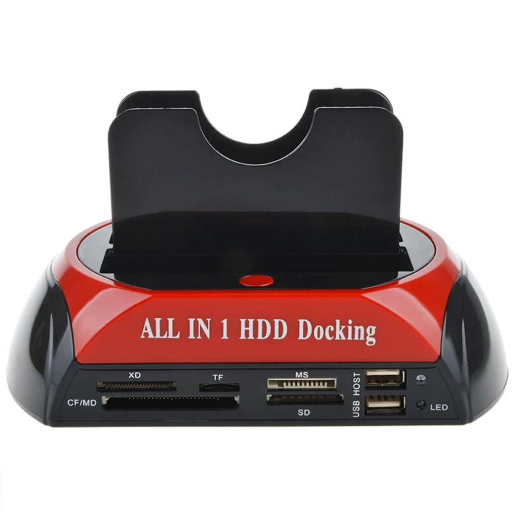 HDD Docking Station USB 2.0 Hard Drive Card Reader Hub 2.5 3.5 SATA IDE Dock Adapter