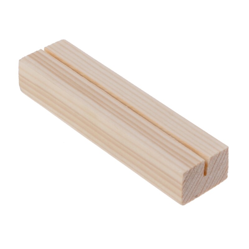 Naturligt træ memo clips fotoholder klemmer stativ kort skrivebord besked håndværk  w15: L