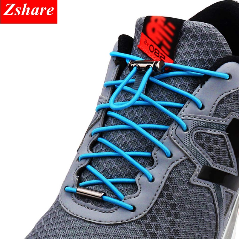 1 Paar Quick Schoenveters Elastische Geen Stropdas Veters Ronde Sneakers Schoenveter Kids Adult Unisex Lui Veters 18 Kleur Strings metalen Slot