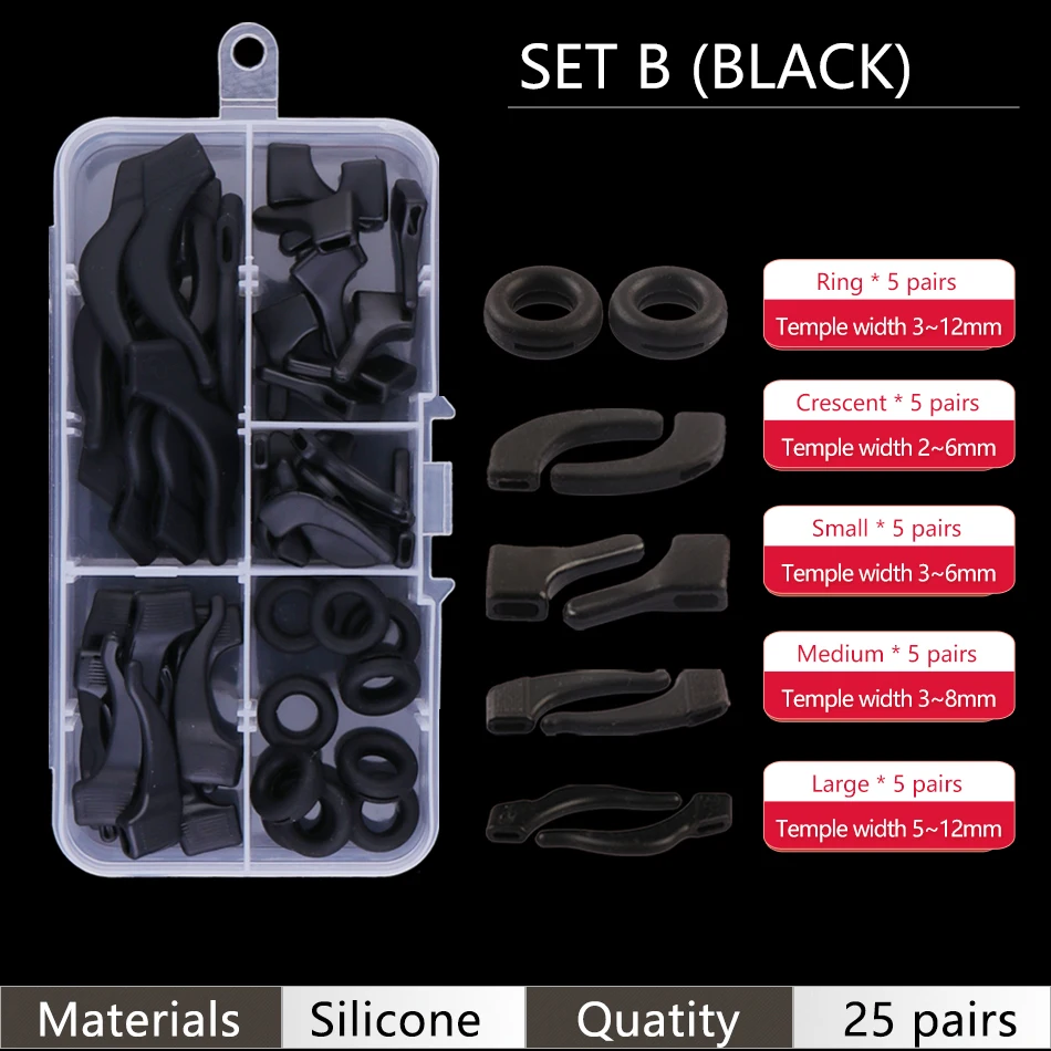 Retenue de lunettes, ensembles de lunettes de soleil, crochet d'oreille antidérapant en Silicone: Bleu