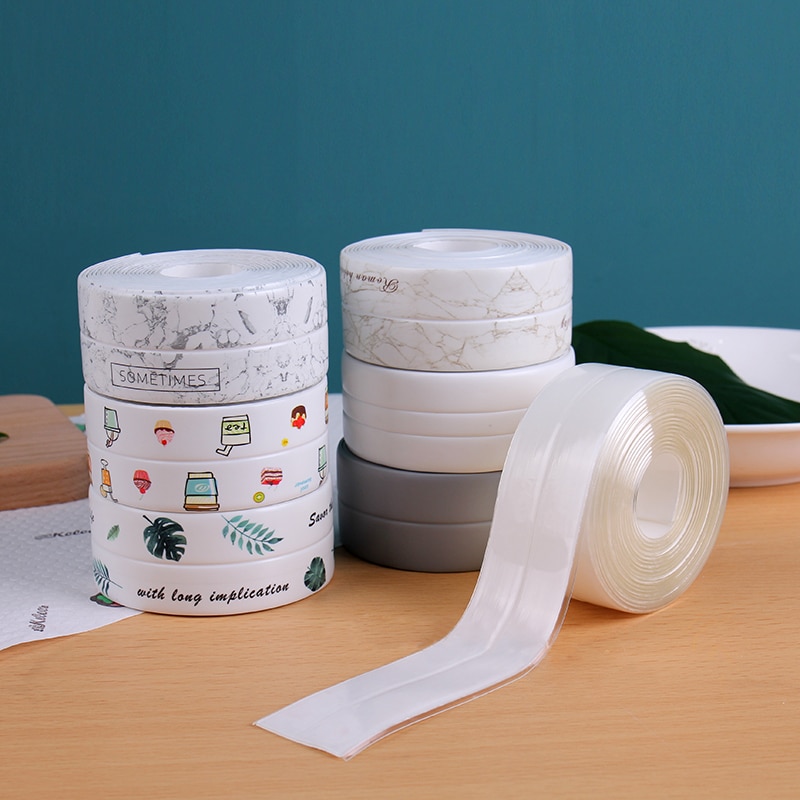 Keuken Muursticker Badkamer Tape Douche Wastafel Bad Afdichting Tape Strip Lijm Waterdichte Tape Wit Pvc Zelfklevende