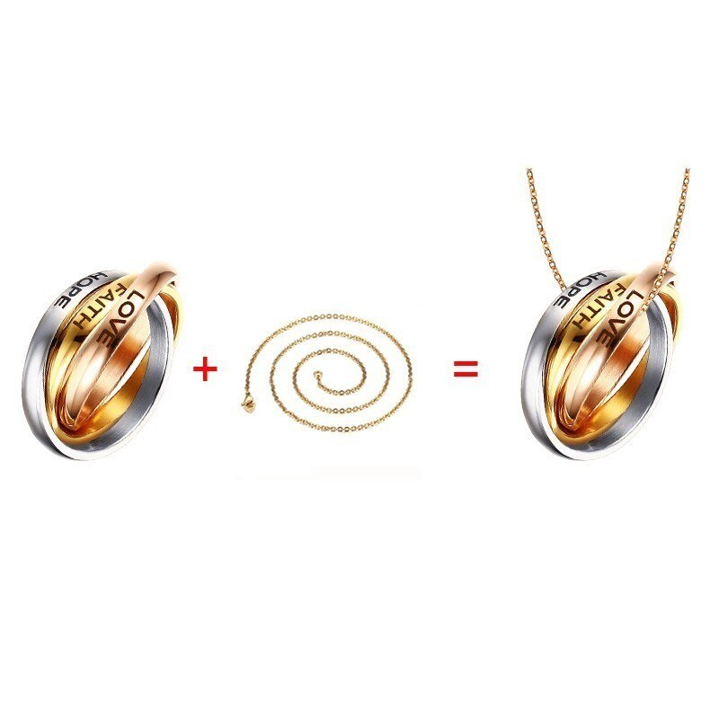 Novos anéis de noivado triplos interligados para mulheres, aço inoxidável, três em um, presente de promessa para o dia dos namorados dela: 8 / Vermelho