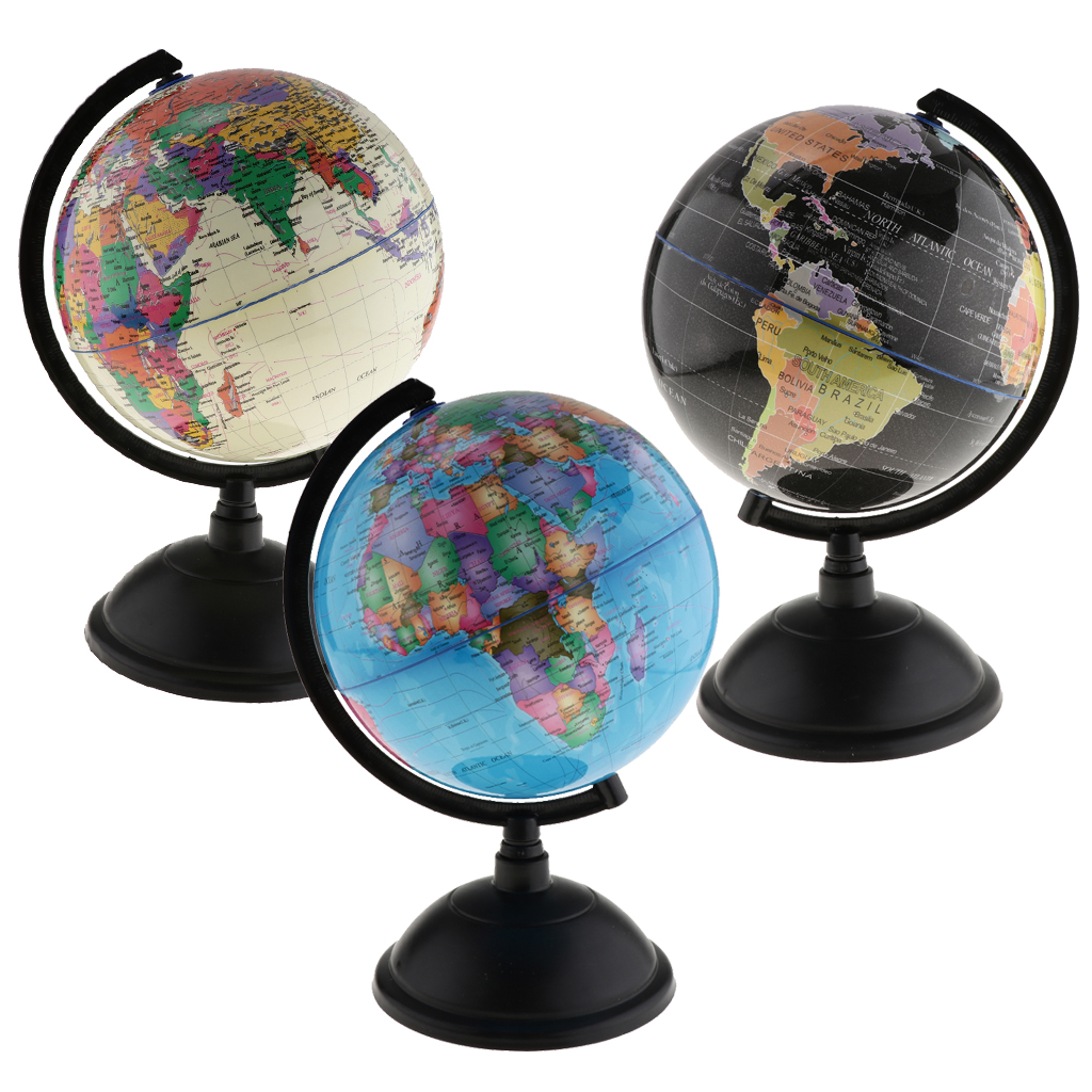 25cm/20cm Swivel Stand World Map Globe for Desktop Decoration Geography Education