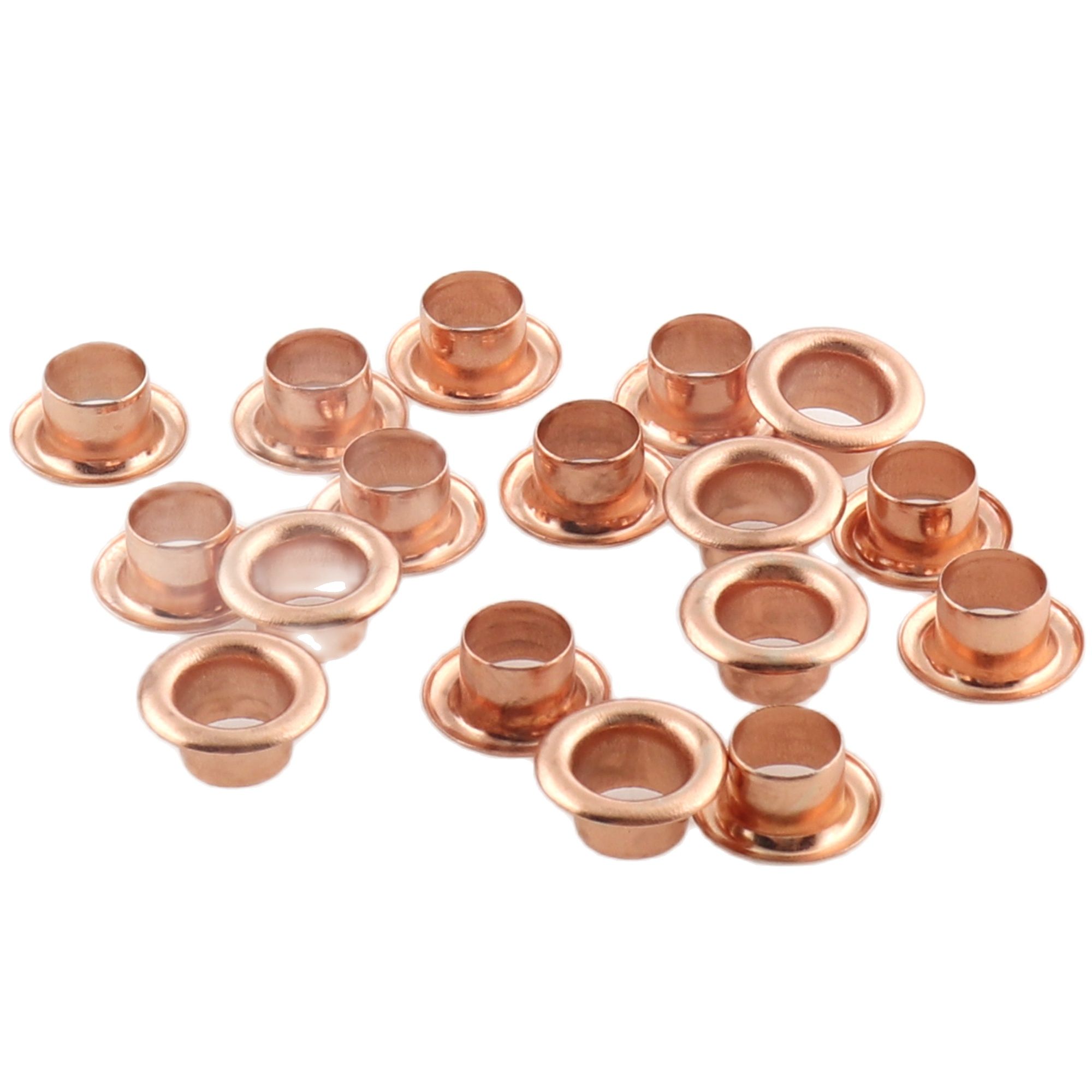 100 st 6mm roséguld öljetter med packning runda hålöglor för att sy pärlkärnor kläder läder hårdvara hantverk canvas