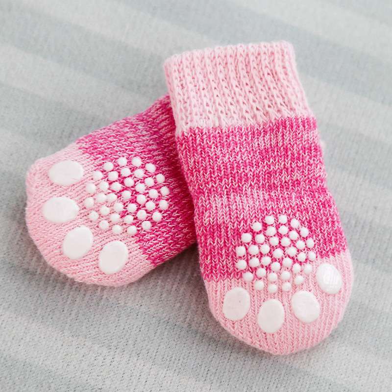 4Pcs/set bota de otoño e invierno de goma Calcetines Anti-arañazos de los gatos Patucos Perro Pequeno Calze de Calcetines Mascotas