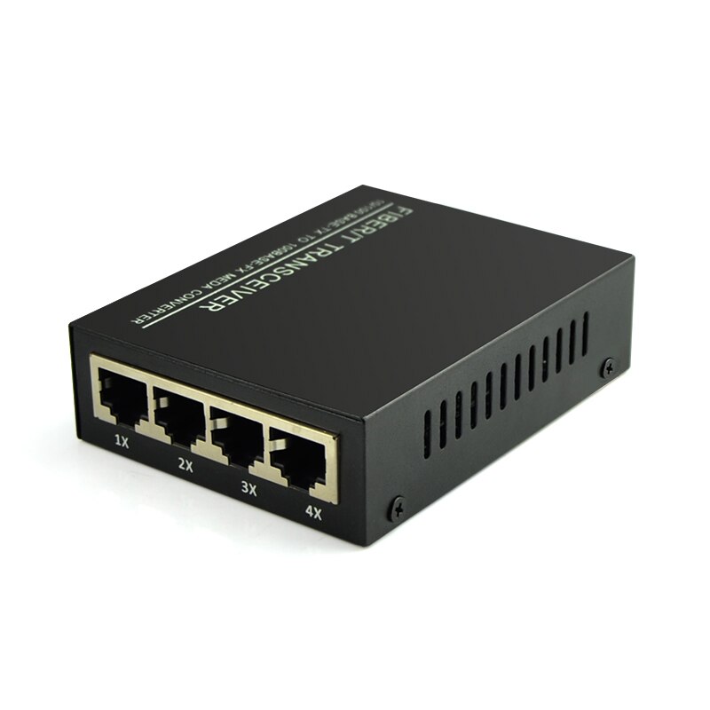 2 stks 1 Paar 10/100 M 4 RJ45 1 SC Singlemode Single Fiber Optische Media Converter 25 KM voor HD Camera