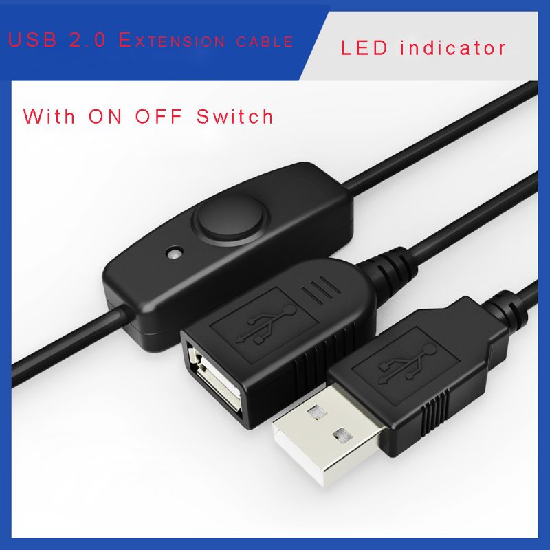 Data Sync Super Speed Usb 2.0 Extender Cord Met Aan Uit Schakelaar Led Indicator Voor Raspberry Pi Pc Usb Extension kabel