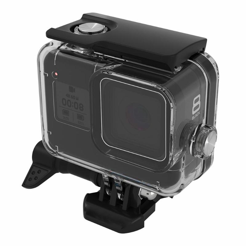 60m undervands vandtætte etuier beskyttende skal til gopro hero 8 sort