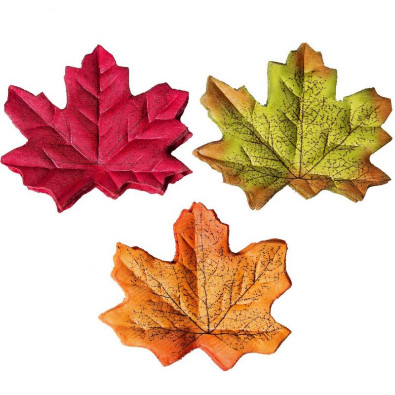 400/500/1000 Pcs Artificial Silk Maple Leaves Garland Silk Autumn Fall Leaf For Wedding Garden Decoration Orange/Green/Yellow