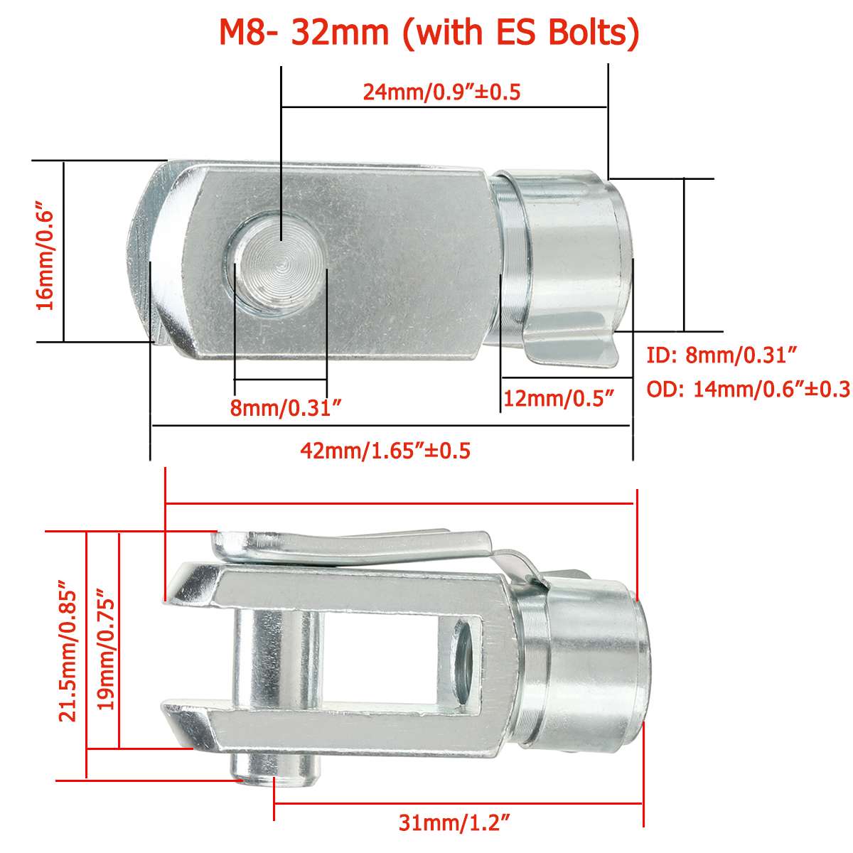 2Pcs M6 M8 M10 Universal Silver M6 M8 Boot Bonnet Kofferbak Gas Strut End Fitting Pin Kogelgewricht Klep lente Houders: FK8 16 ASSY 01