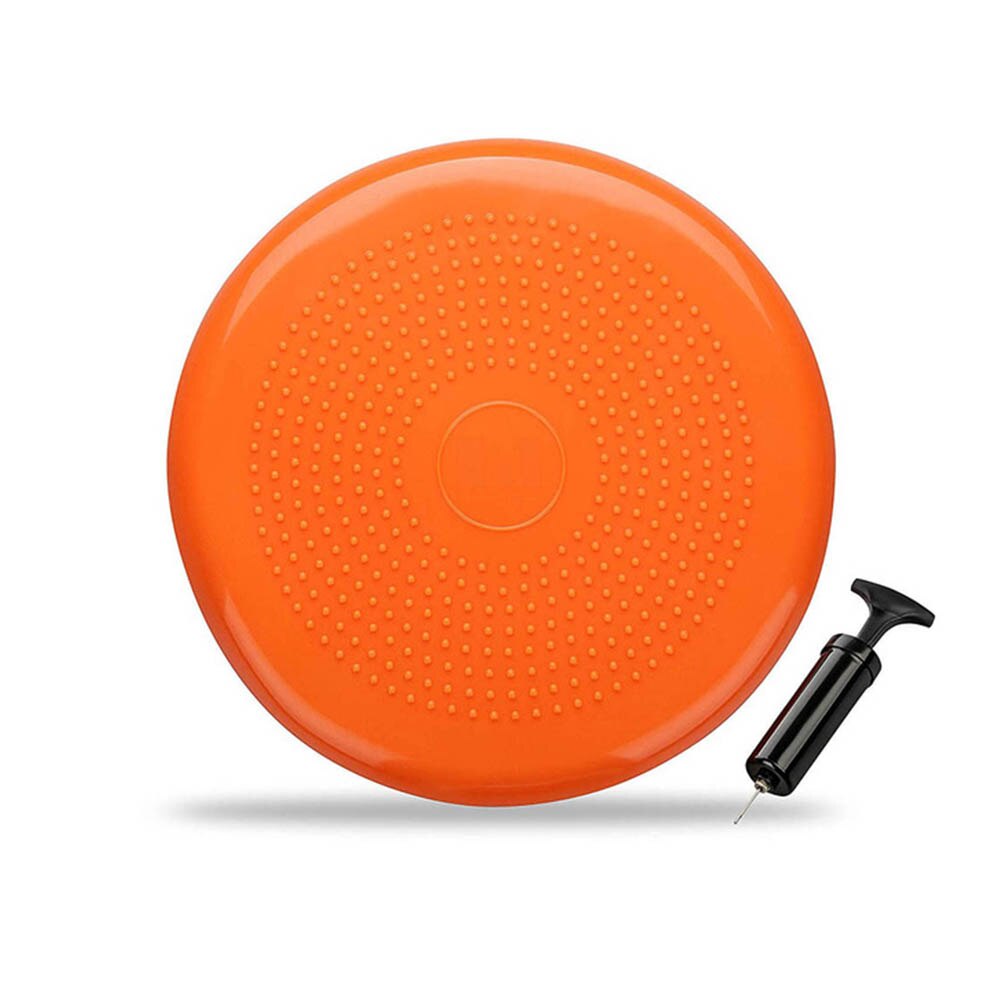 Balancepude 33cm med pumpe massagemåtte yogamåtte oppustelig anti-slip stabilitetsbræt til fitness kropsmassage osv: Orange