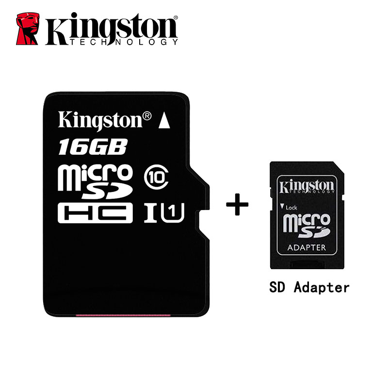 Oryginalny Kingston karta MicroSD karta pamięci Flash 64GB 128G 32GB 16G Class10 TF karty microSDHC microSDXC micro sd 8GB do telefonu: 16G -SD adapter