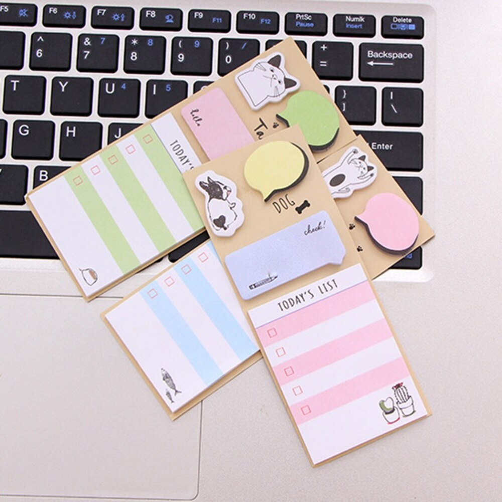 4 Pcs Cartoon N Times Stickers To Do List Notepads Classified Stickers Fridge Reminders for Student Stationery Reading Acc