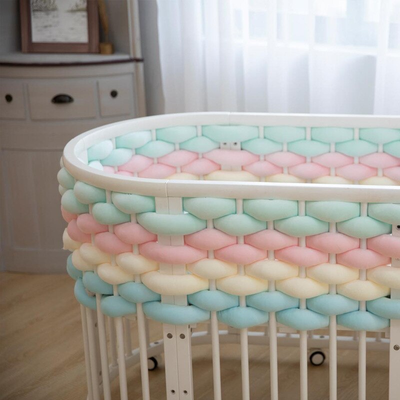 2021new 5M Baby Bumper Bed Braid Knot Pillow for Infant Bebe Crib Protector Cot Bumper Room Decor For Kids Room Decoratiion