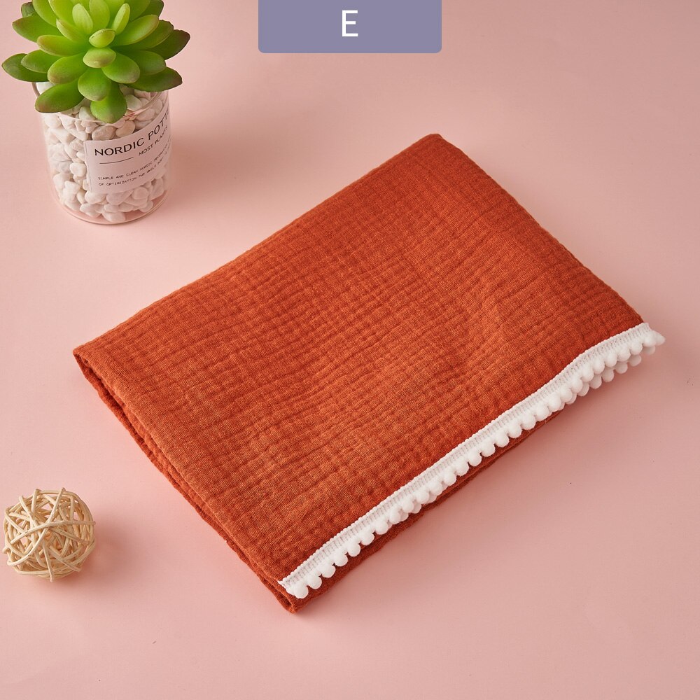Elinfantile 1 pièces 100% coton 80*65 Cm bébé boule gland couverture garçons et filles coton gaze serviette de bain bébé lange d'emmaillotage serviette: E-baby bath towel