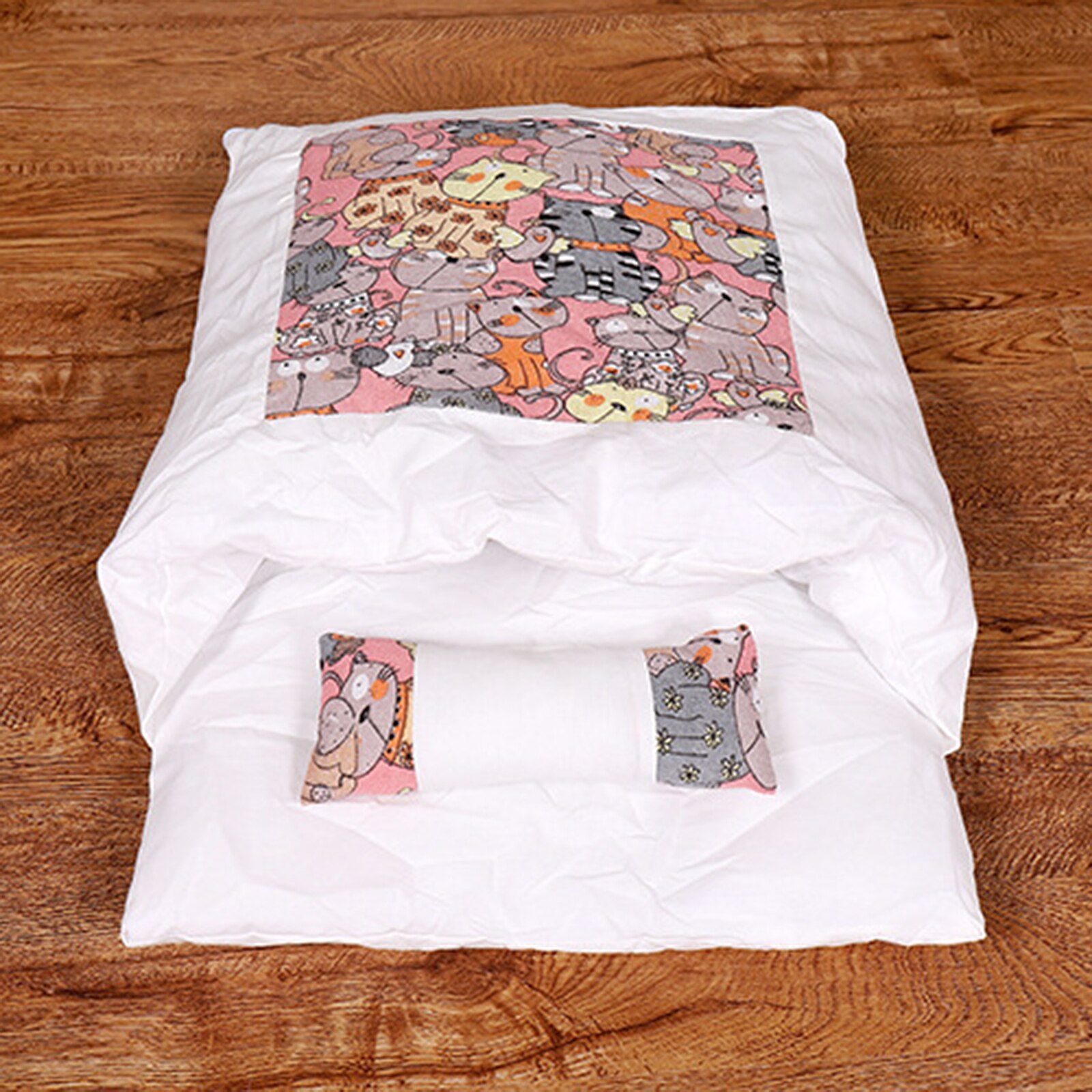 Cat Sleeping Sofa Cat Sleeping Bag Kennel Nest Small Pet Bed Sleeping Bag Removable Cat House Winter Warm Pet Beds Sofas Mat: Pink / M