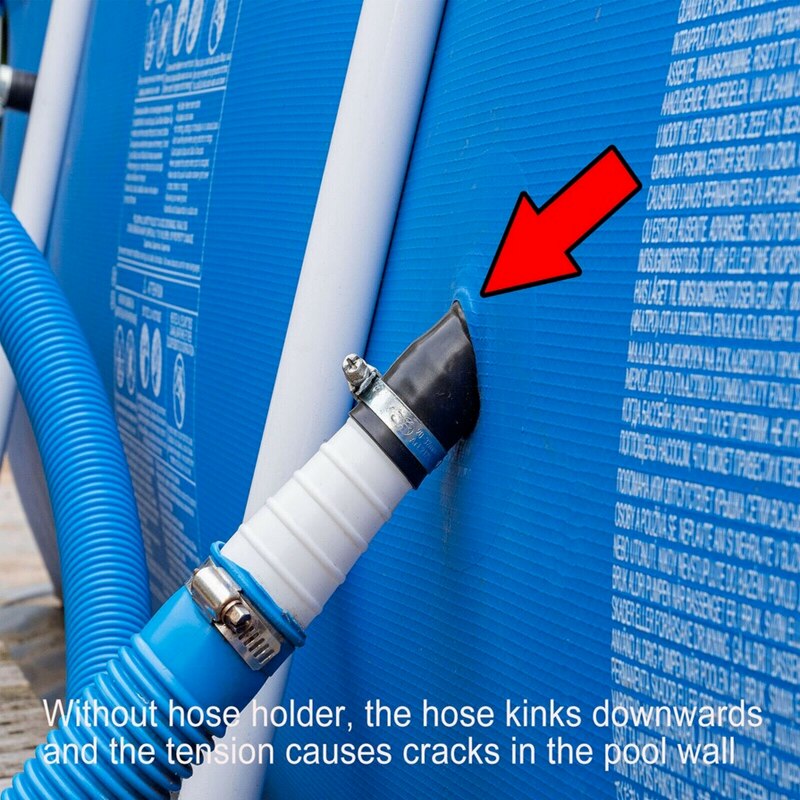1PC Swimming Pool Pipe Holder Mount Supports Pipes 30-38mm Fits Intex Bestway Above Ground 32mm 38mm Hose Outlet with Cable Tie